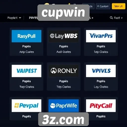 Opções de pagamento disponíveis na Cupwin